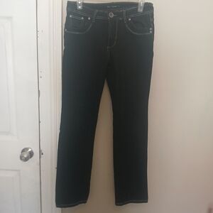 Road Runner Mid Rise Black Boot Cut Jeans for Women